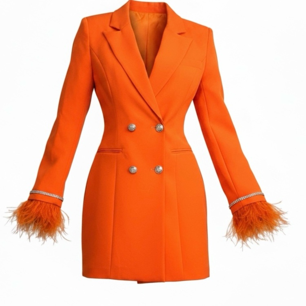 Miss Circle Orange Blazer Dress NWT